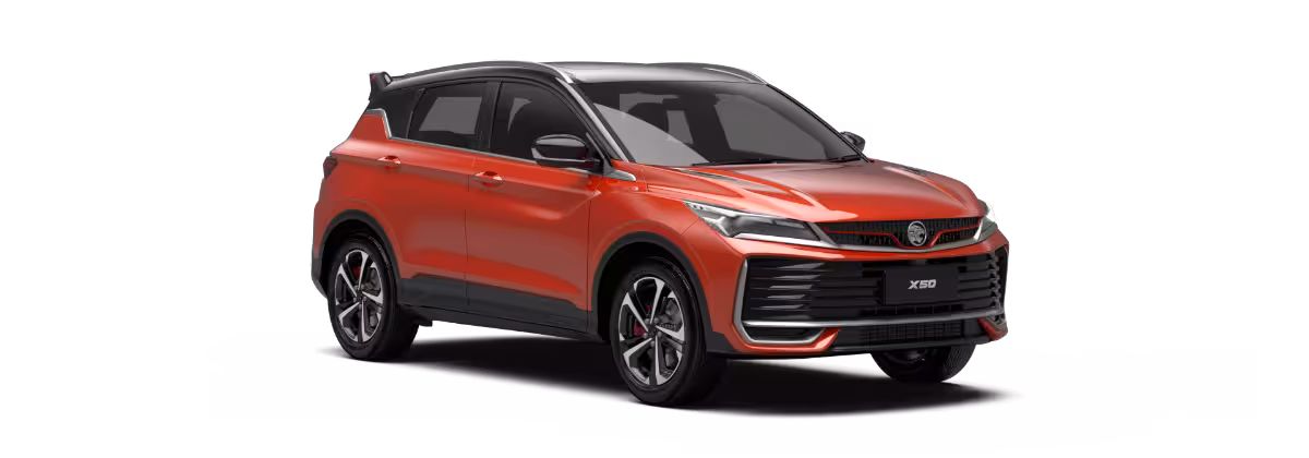 Proton X50 in Passion Red color